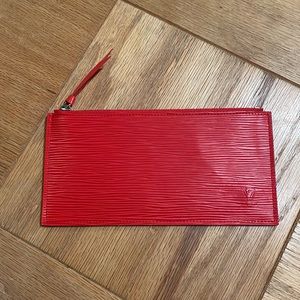 Like New Louis Vuitton Epi Felicie Red Leather Insert